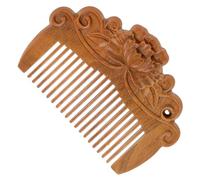 HEALEEP Wooden Mini Hair Styling Comb for Women Portable Solid Wood Massage Comb with Embossed Relief Pattern Static Household Hair Care Tool Elegant and Durable