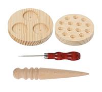 HEALEEP Wooden Moxa Cone DIY Mold 14-Hole Roll Making Tool 4pcs Set for Traditional Acupuncture Heat Therapy Crafting