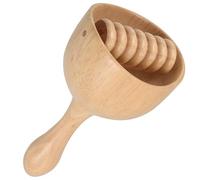 HEALEEP Wooden Swedish Massage Cup with Roller for Home Use, Ergonomic Design and Beige Body Massage Cupping Tool Promoting Relaxation and Muscle Relief