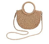 HEALEEP Woven Crossbody Bag with Proper Capacity with Paper Rope Material for Women Simple and Delicate Design Useful Multipurpose Handbag for Beach and Shopping