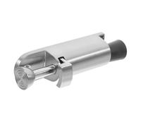 HEALEEP Zinc Alloy Spring-Loaded Bolt Plunger Latch for Double Doors Small Foot Pedal Floor Latch in Brushed Silver Heavy Duty Door Stopper Suitable for Barn