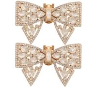 Healeved 1 Pair Bowknot Shoe Clips Bow Shoe Decor Classic Metal Rhinestone Accessories Adds Sophistication Mix and Match Weddings 2.36x1.38x0.39in