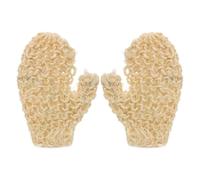 Healeved 1 Pair Exfoliating Mitten Natural Sisal Bath Gloves Comfortable Grip Lightweight Body Scrubbing for Bath and Home Use