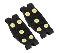 Healeved 1 Pair Portable Wear-resistant Tpe Ice Cleats with Five-tooth Yellow Buckle Design for ’s Shoes and Boots, for Walking on Snow and Ice during Winter Outdoor Activities