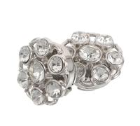 Healeved 1 Pair Silver Alloy Rhinestone Button Covers for Dress Shirts and Tuxedo Easy Clip-on Design, Dazzling Accent, Stylish and Elegant for Special Occasion and DIY Craft Projects
