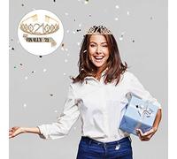 Healeved 1 Set Birthday Crown Etiquette Sash Set Gold Birthday Party Accessories Elegant Crown Sash for Themed Celebrations Dazzling Decorations for Special Occasions