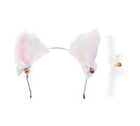 Healeved 1 Set Fashionable Cat Ear Hairband and Lace Bow Collar for Parties Adorable Costume Prop for Role Play and Couple Games Festival Accessory to Attract Attention