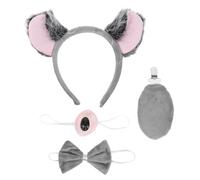 Healeved 1 Set Koala Costume Accessories: Koala Ear And Tail Cosplay Set Includes Bow Tie Nose For Christmas Animal Character Dress Up Halloween Party Festival