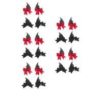Healeved 10 Pairs Kawaii Mini Demon Wings Hair Clips with Bowknot for Halloween Cosplay Party, Metal and Cloth Material, Comfortable to Wear, for DIY Decorations and Spooky Styling
