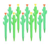 Healeved 10 Pcs 0.5mm Cactus Shaped Mechanical Pencils for Students, Plastic Propelling Writing Pencils with Random Colored Tops, School and Office Stationery Set Random Color