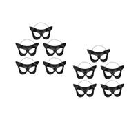 Healeved 10 Pcs Black Cat Eye Mask Half Face Halloween Costume Accessory Made of Plastic with Comfortable Fit and Sl legant Design for Carnival Party and Formal Events