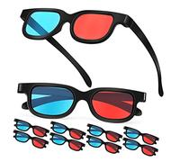 Healeved 10 Pcs Red Blue Movie Glasses Lightweight Frames Comfortable Nose Pads for Theater Screens Computer Monitors Tvs Gaming and Movies