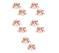 Healeved 10 Pcs Women Lace Wrist Cuff with Bow, Fingerless Elegant | Pink Lace Cloth, Breathable Fit, Easy to Match, for Balls, Weddings, Tea Parties and Masquerade Nights