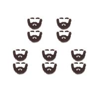 Healeved 10 Sets Realistic Fake Beard and Mustache Set with Self-adhesive Backing for Instant Transformation, Cloth Material, Suitable for Mustache Themed Parties and Halloween Parties,