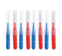 Healeved 100 Pcs Braces Dental Brush Flosser for Cleaner Interdental Brush Toothpick Tooth Flossing Dental Toothpick Cleaners Cleaning Tool(red*50 and Blue*50)