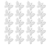 Healeved 100 Pcs Silver Butterflies Pendants DIY Supplies Jewelry Making Charms Animal Shape Decor Accessories for Crafting and Hairpin Decoration in Arts Crafts