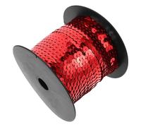 Healeved 100 Yards Elastic Sequin Ribbon Trim 6mm Flat Sequins Strip Stretch Decorative Craft Ribbon for Sewing Clothing Costumes DIY Accessories