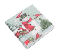 Healeved 100Pcs Christmas Printed Napkins Festive Cartoon Snowman Design Party Serviettes for Holiday Table Use and Restaurant Celebrations with High Absorbency