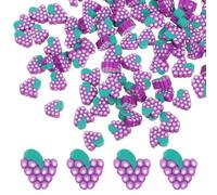 Healeved 100pcs Fruit Polymer Clay Beads Mini Grape Shaped Spacer Beads for DIY Enthusiasts Purple Fruit-Themed Design with Holes Soft Polymer Clay for DIY Craft Projects and Jewelry Making