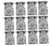 Healeved 100pcs Halloween Candy Bundle Pockets Organza Drawstring Bags for Chocolate Small Skull Gauze Bags Reusable Party Storage Pouches