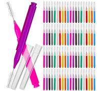 Healeved 100pcs Interdental Brushes, Tooth Flossing Head Cleaning Brush Braces Brush Toothpicks Oral Cleaners