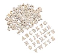 Healeved 100Pcs Natural Wood Letters for Crafts 15Mm Unfinished Wooden Alphabet Embellishments for Early Education DIY Scrapbooking and Fine Motor Skill Development
