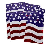 Healeved 100pcs Patriotic Fourth of July Goodie Bags Independence Day Veteran Favor Tote with Tissue Paper for Candy and Small Gifts Festive Usa Holiday Party Treat Containers