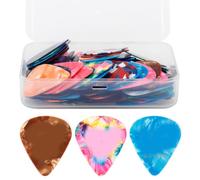 Healeved 100pcs Xylonite Guitar Picks for Electric and Acoustic Guitar with Pointed Tip and Unique Feel 0.71mm Thickness Suitable for Bass Players and Musical Instrument Accessories