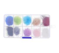 Healeved 10pcs 3d Nail Art Decorations Nail Plush Fluffy Balls 5.70x2.75x0.90 in Detachable Design Faux Fur Elegant Chic Manicure Accessories
