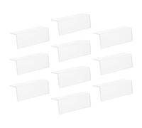 Healeved 10pcs Acrylic L Shape Price Tag Holders Self Adhesive Label Display Stand for Office and Library Information Posters