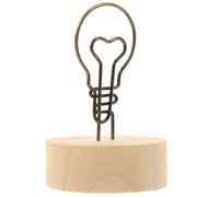 Healeved 10pcs Adorable Photo Clamps Multi-Function Picture Clips Made of Wood and Iron for Tabletop Decoration and Desktop Memo Holder