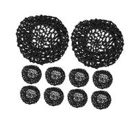 Healeved 10pcs Black Ballet Bun Nets for Women and Elastic Mesh Hair Nets Cap Breathable Reusable Crochet Snood Wrap Caps for Sleeping Dancing Sports and Formal Events