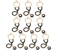 Healeved 10pcs Black Stethoscope Charm Pendants DIY Jewelry Making Set for Necklace Bracelet Crafts Accessory Kit for Handmade Jewelry Crafting
