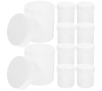 Healeved 10pcs Bottle Container Organizer 100ml Plastic Wide Mouth Medicine Storage Case with Cushioning Pad for Travel Use