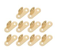 Healeved 10pcs Brass Right Angle Corner Braces T-Shaped Furniture Brackets Heavy Duty Angle Connector for Shelves Cabinets Workbench Industrial Hardware