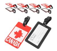 Healeved 10pcs Canada Flag Luggage Id Tags with National Banner Design Travel Suitcase Name Labels for Easy Identification Versatile Travel Badges for Bags and Backpacks