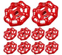 Healeved 10pcs Cast Iron Shutoff Hand Wheel for Valve with Flat Bottom, Red Iron Handle Easy to Open and Close, Suitable for Industrial Pipe Shut Off Applications