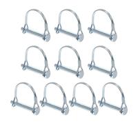 Healeved 10Pcs D-Shaped Coupler Pins 8X43Mm Spring Steel Quick Release Shaft Locking Hitch Pins for Trailers Lawn Equipment Positioning Safety