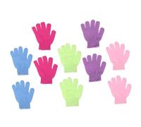 Healeved 10pcs Exfoliating Bath Gloves Shower Scrubber for Full Body Cleaning Mixed Color Five-finger Design for Deep Exfoliation and Massage Bath Shower