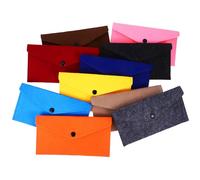 Healeved 10pcs Felt Snap Button Bag Small Pockets Fashionable Felt Buttoned Closure Compact Design Phone Storage Envelops for Travel Everyday Use 7.47x4.13x0.39in