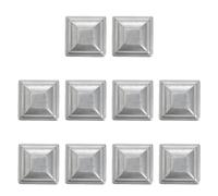 Healeved 10pcs Fence Post Caps Fence Covers Iron Square 50x50 Silver and Traffic Barrier Column Decorative Smooth Edges No Tools Required
