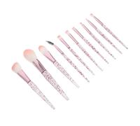Healeved 10pcs Glitter Eyeshadow Makeup Brush Set with Ergonomic Handles Soft Bristles for Foundation Concealer Blush and Face Powder Application Easy to Clean for Women