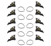 Healeved 10pcs Halloween Bat and Pumpkin Headbands Spring Hair Hoop Spooky Headband Costume Accessories for Women Trick Or Treat Party Headwear