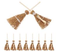 Healeved 10pcs Halloween Miniature Broom Clips - Handmade Witch Broom Hair Clips Cosplay Barrette Essentials - Novelty Hairpin Props Accessories For Festival Party Headwear