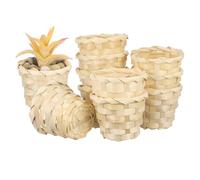 Healeved 10Pcs Handmade Woven Bamboo Storage Basket Mini Woven Basket for Home Decor Fruit Storage Portable Small Wicker for Living Room Bedroom Office