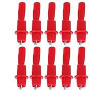 Healeved 10pcs Insulated Red Electrical Alligator Clips for Wire Testing, Metal Crocodile Test Clamps with Grip, Suitable for Multimeter and Electrical Connector Applications