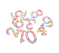 Healeved 10pcs Iron On Numbers: Multi-Colored Pearl Rhinestone Number Patches - 0-9 Numeric Applique for DIY Clothing, Jackets, Bags, Hats