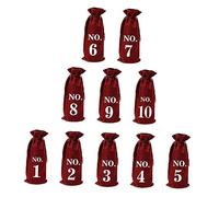 Healeved 10Pcs Jute Wine Bottle Gift Bags Set Durable Drawstring Pouches for Christmas Party Wedding Wine Presents and Tasting Supplies