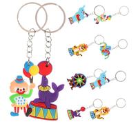 Healeved 10Pcs Kawaii Silicone Circus Keychain Charms Cute Keyring Pendants for Bags Car Keys and Party Favors Durable Silicone Design Random Styles