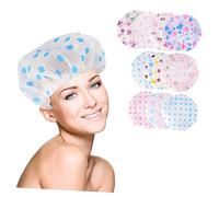 Healeved 10pcs Lace Edge Thickened Hair Protective Cap Shower Hat Bathing Cap for Women Ladies Female Hair Care